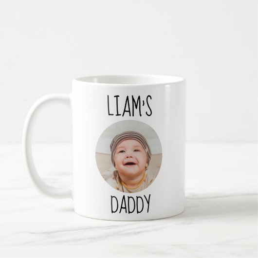 Baby Face Mok First Fatherdag Cadeau, Aangepaste B (Links)