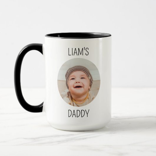 Baby Face Mok First Vaderendag Cadeau, Aangepaste  (Links)