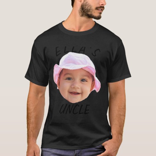 Baby Face Photo Text New Uncle  T-shirt (Voorkant)