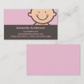 Baby Face Pink & Brown Visitekaartjes (Voorkant / Achterkant)