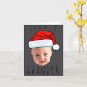 Baby Face Santa Hat Christmas Photo _1 Kaart (Gele Bloem)