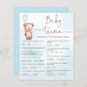 Baby Facts Trivia Game Baby shower Teddy Bear (Voorkant / Achterkant)
