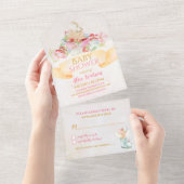 Baby Fairy Delicate Girly Baby shower All In One Uitnodiging (Afscheurbaar)