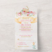 Baby Fairy Delicate Girly Baby shower All In One Uitnodiging (Binnen)