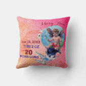 BABY FAIRY, DUIVEN IN ROZE SPARKLES Baby Girl Stat Kussen (Achterkant)