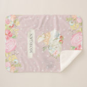 baby Fairy schattige tuin betoverd monogram sherpa Sherpa Deken (Voorkant (horizontaal))