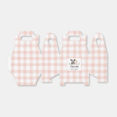 Baby Farm Animals Pink Gingham Bedankdoosjes (Uitgevouwen)