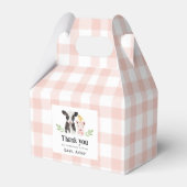 Baby Farm Animals Pink Gingham Bedankdoosjes (Voorkant Zijde)