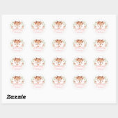 Baby Fawn Birthday Party I Baby shower Bedankt Ronde Sticker (Vel)