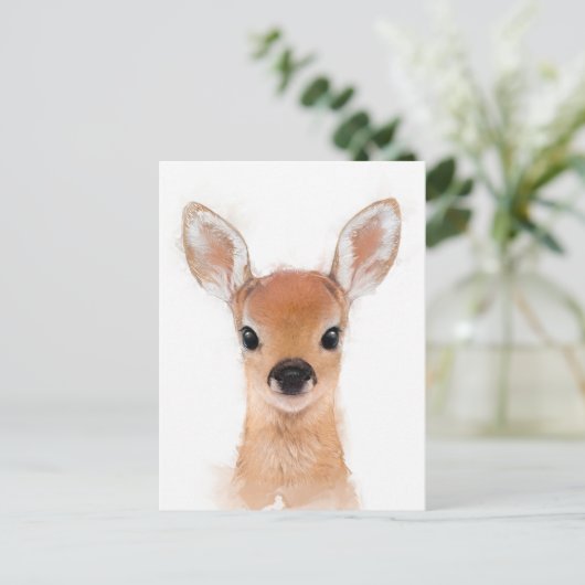 Baby Fawn Briefkaart (Staand voorkant)