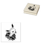 Baby Fawn deer with flowers Original animal art Rubberstempel