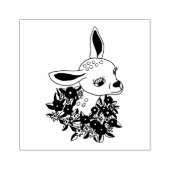Baby Fawn deer with flowers Original animal art Rubberstempel