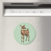 Baby Fawn met muntachtergrond Magneet (Insitu (Vaatwasser))