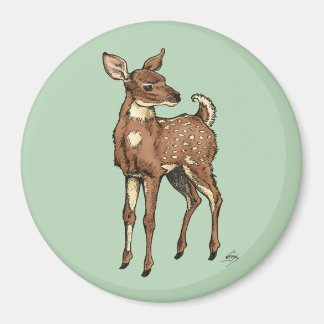 Baby Fawn met muntachtergrond Magneet