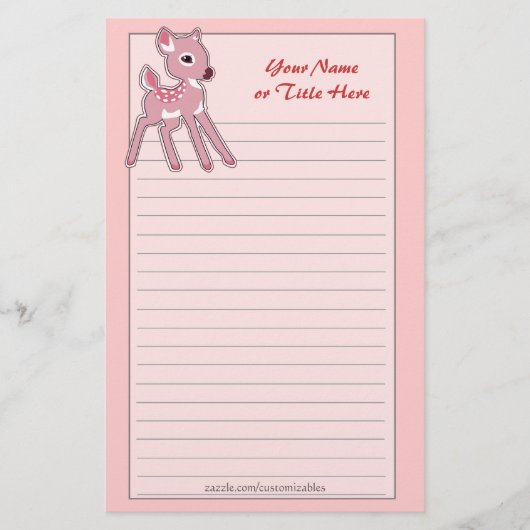 Baby Fawn Stationery Briefpapier (Voorkant)