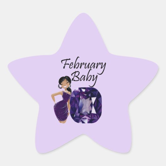 Baby februari ster sticker (Voorkant)