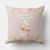 baby fee schattige tuin gechanteerd monogram kussen (Voorkant)
