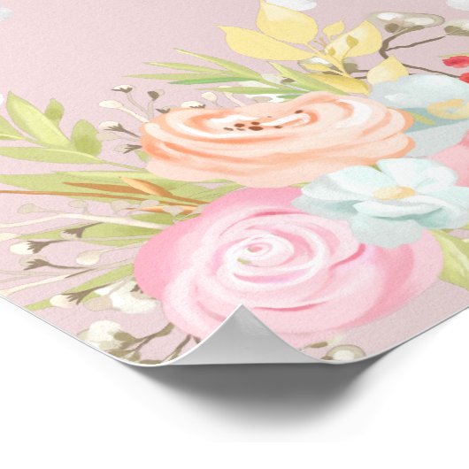 baby fee schattige tuin gechanteerd monogram poster (Hoek)