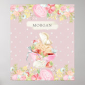 baby fee schattige tuin gechanteerd monogram poster (Voorkant)