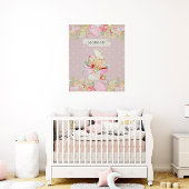 baby fee schattige tuin gechanteerd monogram poster