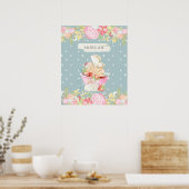 baby fee schattige tuin met monogram poster (Keuken)