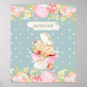 baby fee schattige tuin met monogram poster (Voorkant)