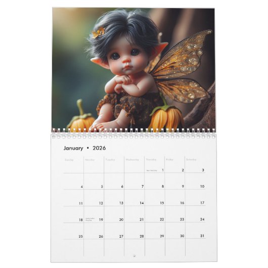 Baby feeën 2024 kalender (Jan 2026)