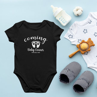 Baby Feet aankondiging vervaldatum Naam Romper