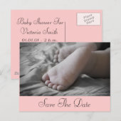 Baby Feet Aankondigingskaart (Voorkant / Achterkant)