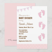 Baby Feet Baby shower Invitation Pastel Kaart (Voorkant / Achterkant)