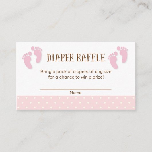 Baby Feet Baby shower Luier Raffle Tickets Informatiekaartje (Voorkant)