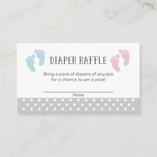 Baby Feet Baby shower Luier Raffle Tickets Informatiekaartje (Voorkant)