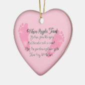 Baby Feet Birth Heart Shaped Ornament (Links)