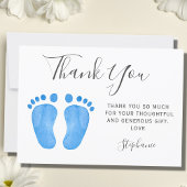 Baby Feet Blauw Baby shower Bedankkaart