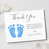 Baby Feet Blue Baby shower Hartelijk dank Briefkaart