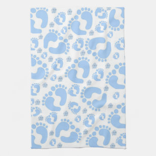 Baby Feet Blue Elephant Kitchen Hand Towel Theedoek