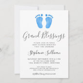 Baby Feet Blue Grandma Baby shower Kaart (Voorkant)