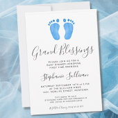 Baby Feet Blue Grandma Baby shower Kaart