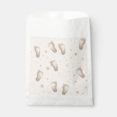 Baby Feet Boy Meisje Douche Beige Bedankzakje (Voorkant)