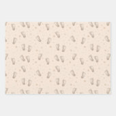 Baby Feet Boy Meisje Douche Beige Inpakpapier Vel (Voorkant)