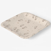 Baby Feet Boy Meisje Douche Beige Papieren Bordje (Gebogen)