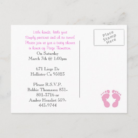 Baby Feet Briefkaart (Achterkant)