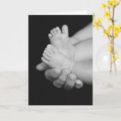Baby Feet & Daddy's Hand Vaderdag Kaart (Gele Bloem)