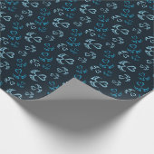 Baby Feet en hart in blauwe glitter Cadeaupapier (Hoek)