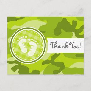 Baby Feet; felgroene camo, camouflage Briefkaart