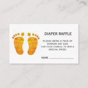 Baby Feet Glitter Baby shower Diaper Raffle Informatiekaartje