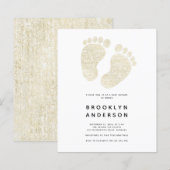 Baby Feet Gold Glitter Geslacht Neutraal Baby show (Voorkant / Achterkant)