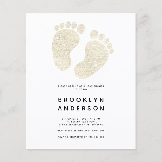 Baby Feet Gold Glitter Geslacht Neutraal Baby show (Voorkant)