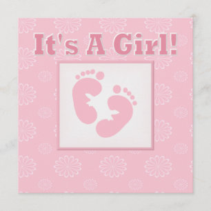 Baby Feet Het is een Baby shower voor meisjes Kaart