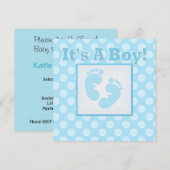 Baby Feet Het is een Boy Baby shower Uitnodiging (Voorkant / Achterkant)